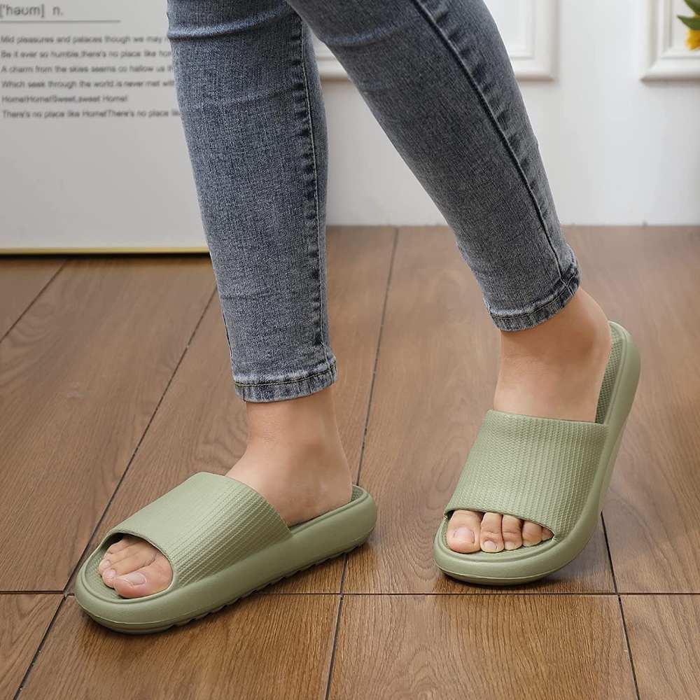 Sage Green Pillow Slide Sandals